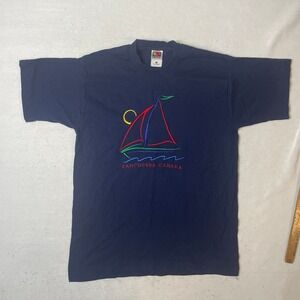 Vintage 90s Vancouver Canada Sailboat T-Shirt Fruit of the Loom Heavy Cotton